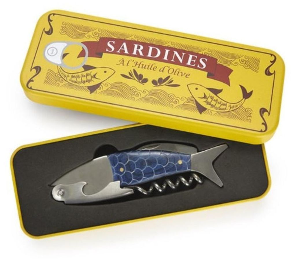 Balvi Korkenzieher & Flaschenöffner Sardine, inkl. Metallschachtel