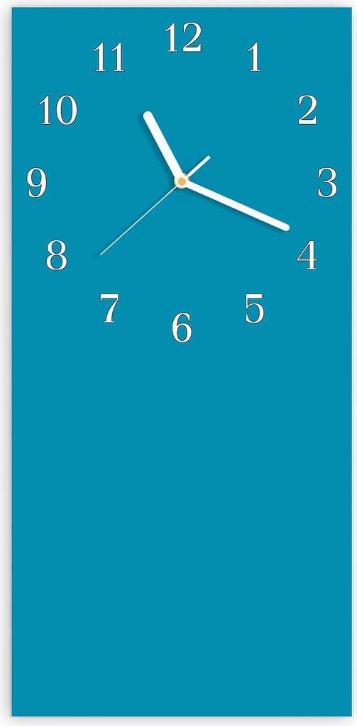 Wanduhr aus Glas mit Motiv Türkiser Hintergrund I- 30 x 60 cm - inkl. Aufhängesystem