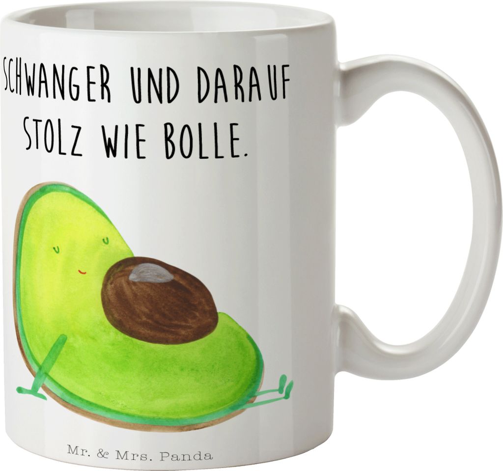 Mr. & Mrs. Panda Tasse Avocado Schwangerschaft - Weiß - Geschenk, Baby, Geburt, Schwanger, Kaffeetasse, Wunder, Gesund, Becher, Trinkbecher, kaffe...