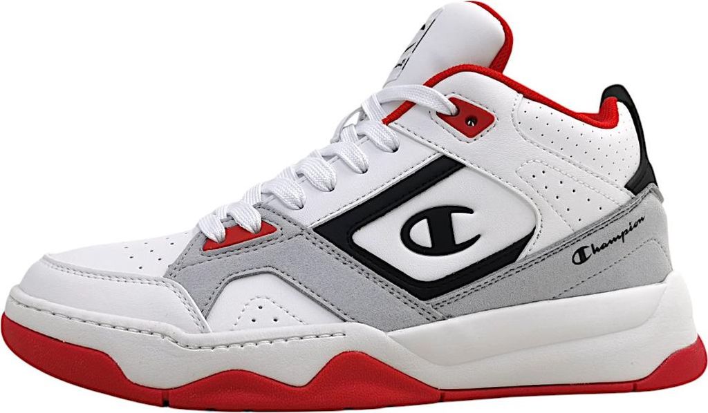 Champion Overtime Mid Sportschuhe Herren Sneaker sportlicher Schnürer Weiß Freizeit, Schuhgröße:EUR 46.5 | US 12