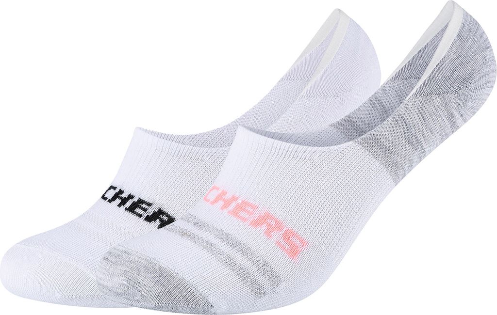 2er Pack SKECHERS Mesh Ventilation Footies Unisex 1001 - white mix 43-46