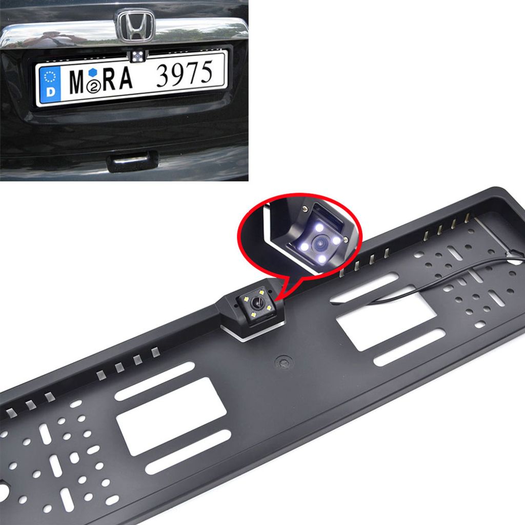 DE 170° IR LED Rückfahrkamera kennzeichen kabellos Nummernschild Einparkhilfe 