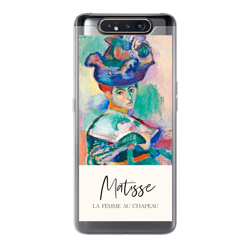 MuchoWow Handyhülle Schutzhülle Hülle für Samsung Galaxy A80 Die Frau mit dem Hut - Matisse - Kunst Silikon Softcase Handy Hülle - Schutzdeckel