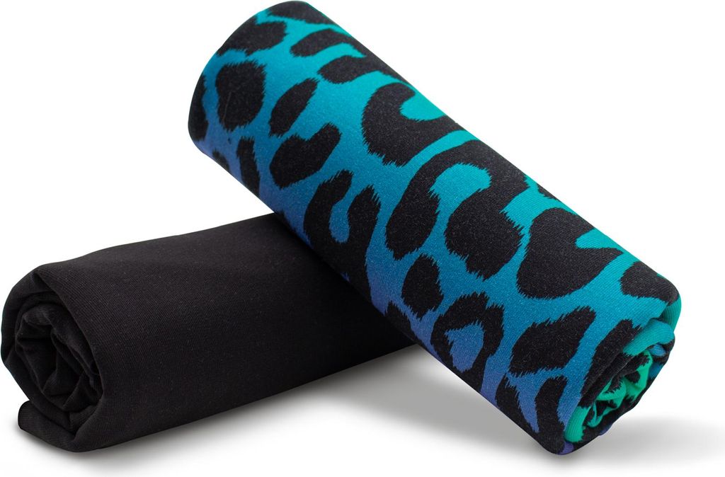 Stoffpaket Set 05 Leoprint – 0,5 m French Terry + 0,5 m Bündchenstoff – Meterware für Kinderkleidung & DIY