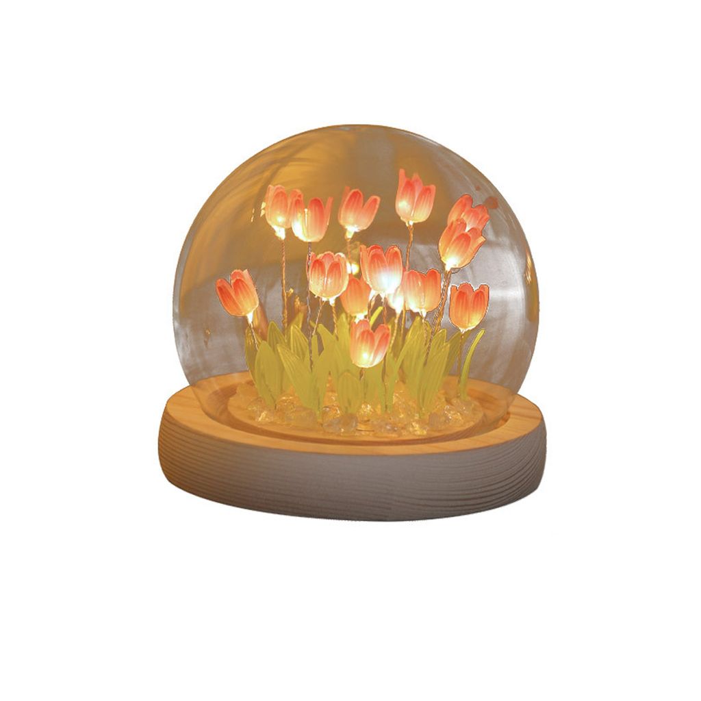 DIY Tulpe Nachtlicht, Tulip Lamp mit Glasabdeckung, Produktbild 