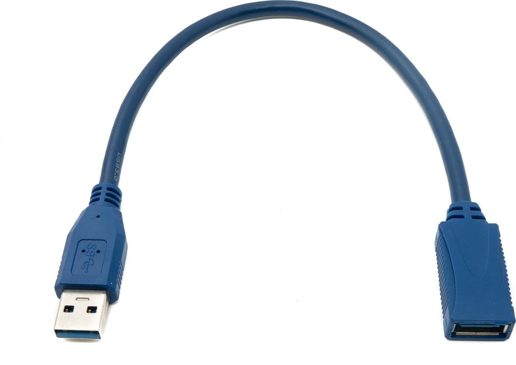SYSTEM-S USB 3.0 Kabel 30 cm Typ A Stecker zu Buchse in Blau