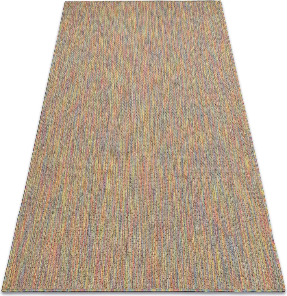 Tapis résistant et facile d'entretien FISY SISAL zigzag arc-en-ciel 120x170