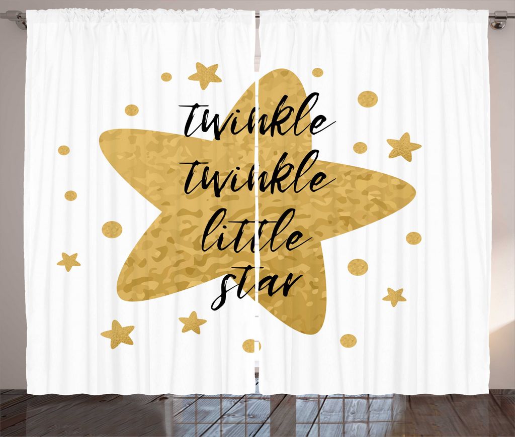 ABAKUHAUS Zitat Rustikaler Gardine, Grunge-Stil Retro-Schriftzug, Schlafzimmer Kräuselband Vorhang mit Schlaufen und Haken, 280 x 225 cm, Pale Kaf...