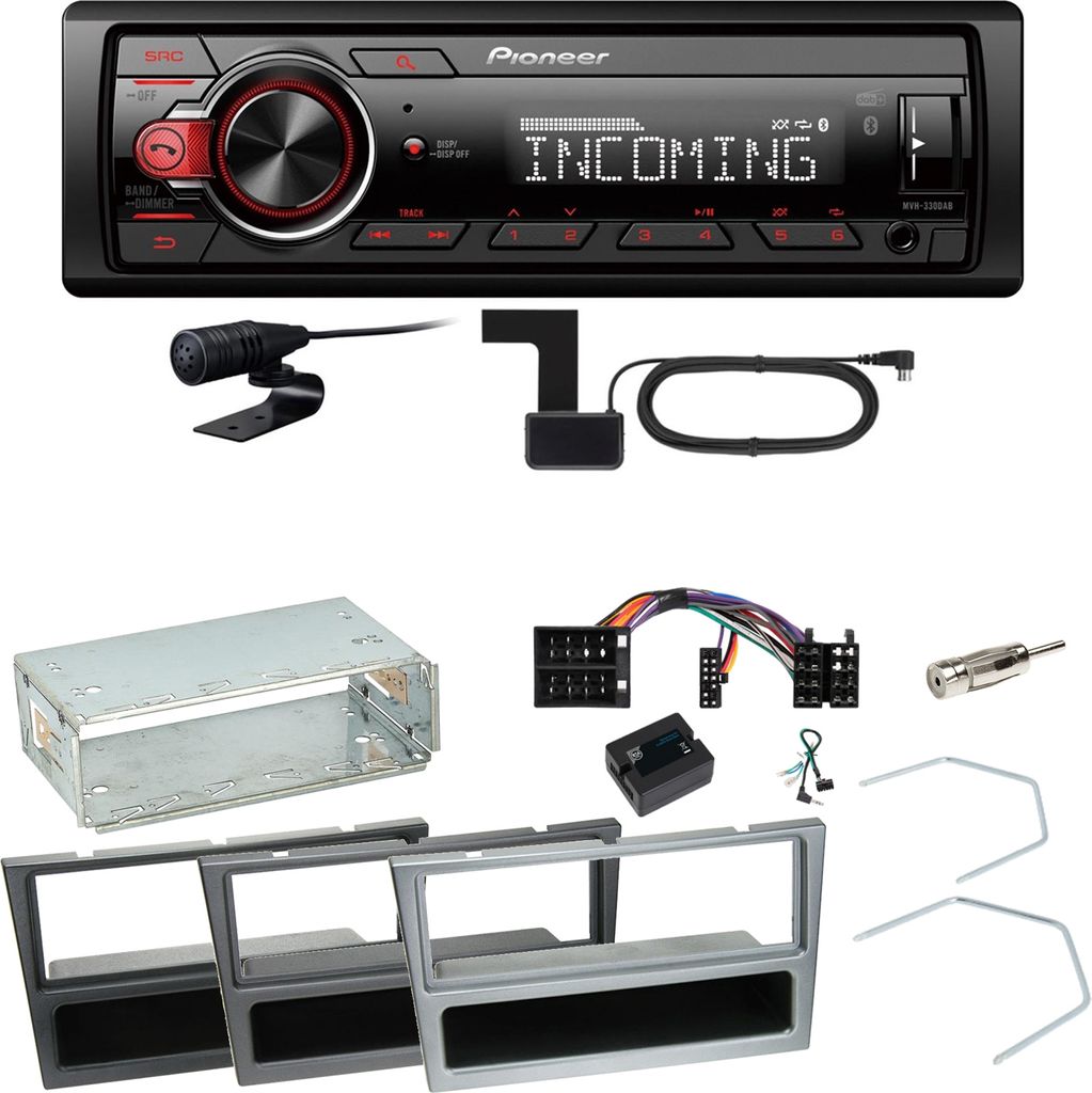 Pioneer MVH-330DAB Bluetooth DAB Einbauset für Opel Vectra C Signum Corsa Combo