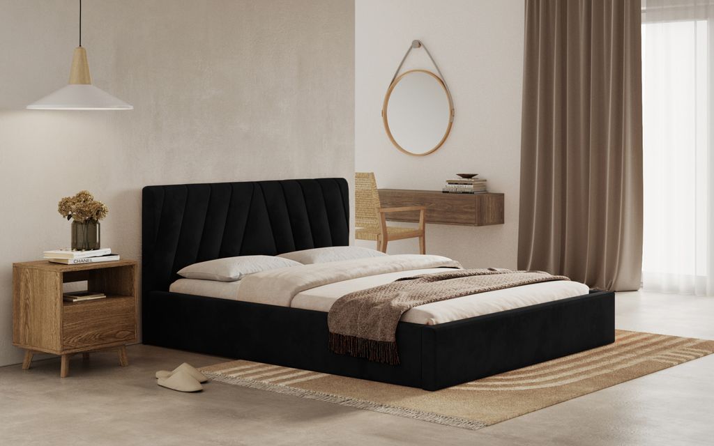 Postel ORLI 180x200 černá s úložným prostorem Obrázek produktu 