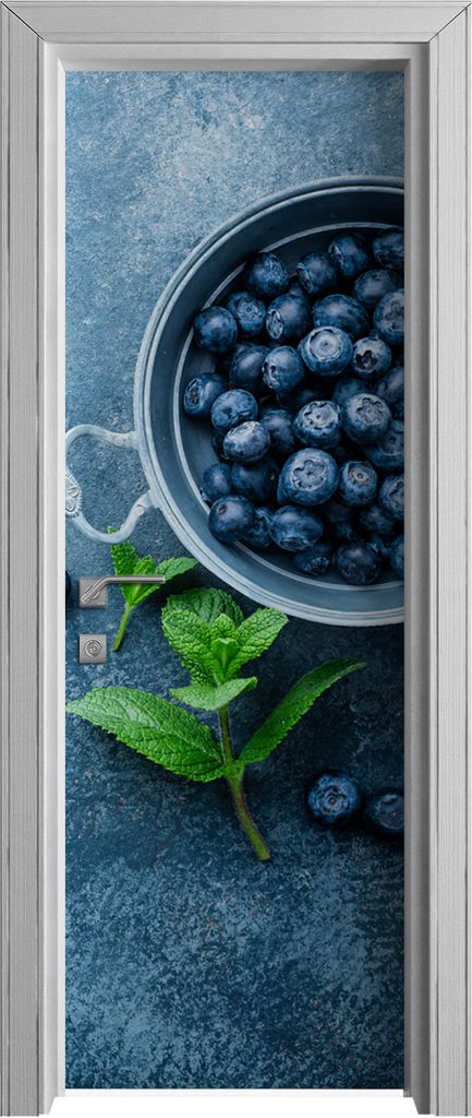 Tür Selbstklebende 70x210 cm Türfolie Türtapete Klebefolie - Frische Beeren in Schale