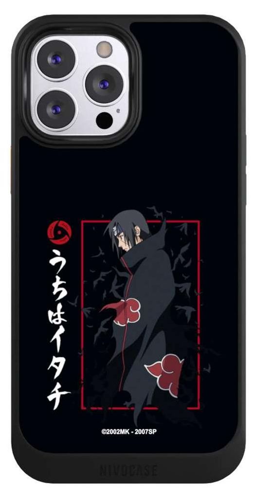 NIVOCASE Hülle für Apple iPhone 13 Pro Max Handyhülle NIVOcore Case Schwarz Naruto Shippuden Offizielles Lizenzprodukt Itachi Uchiha