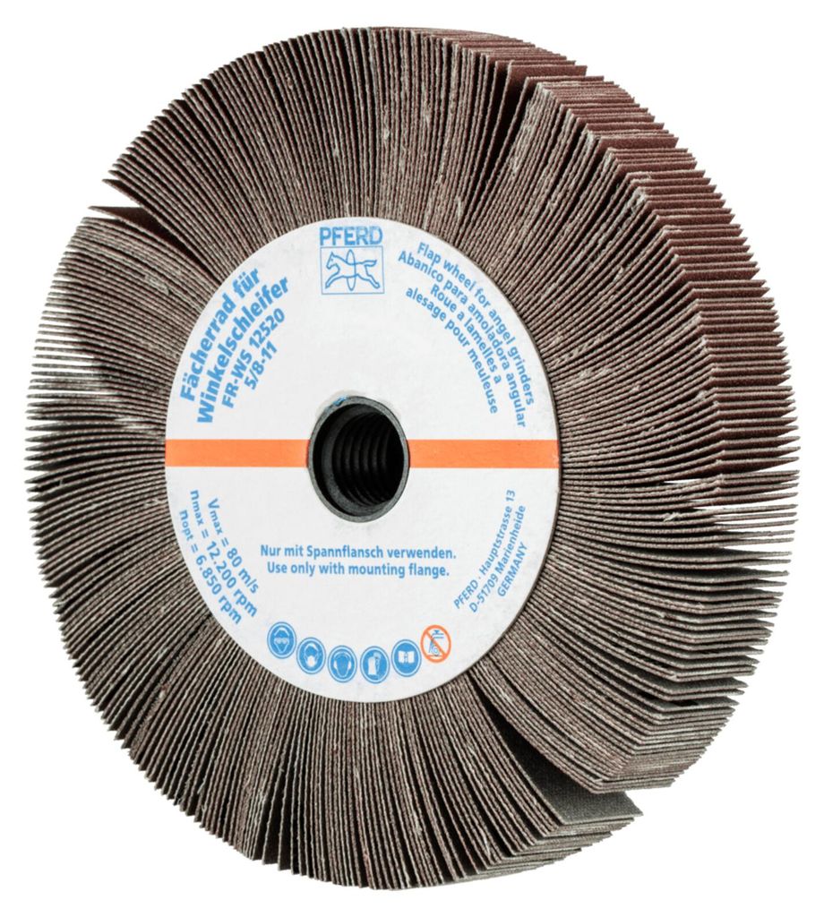 PFERD TOOLS Lamellenschleifrad für Winkelschleifer FR WS Ø 125x20mm 5/8-11 A240 universelle Anwendung 2 Stk