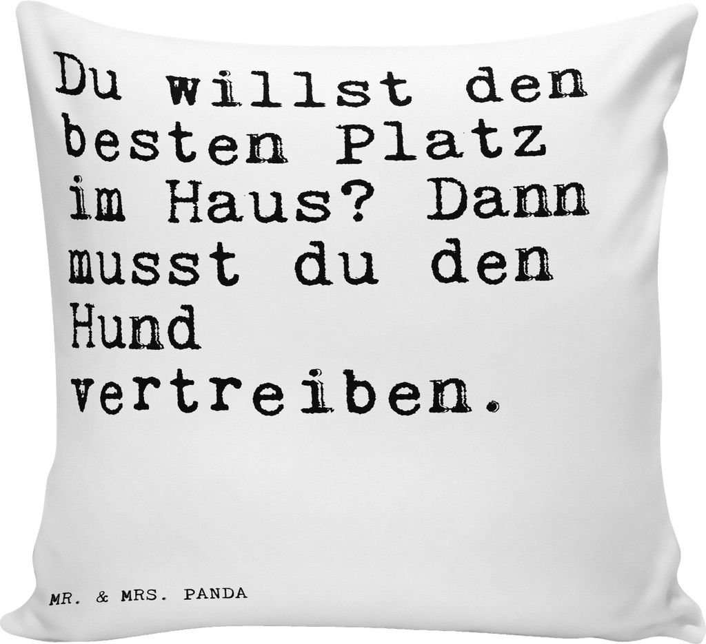 Mr. & Mrs. Panda Dekokissen Du willst den besten... - Weiß - Geschenk, Geld, Herz, Haus, Deko Kissen, kuschelkissen 40x40, Kuschel, Zitate, Liebe,...
