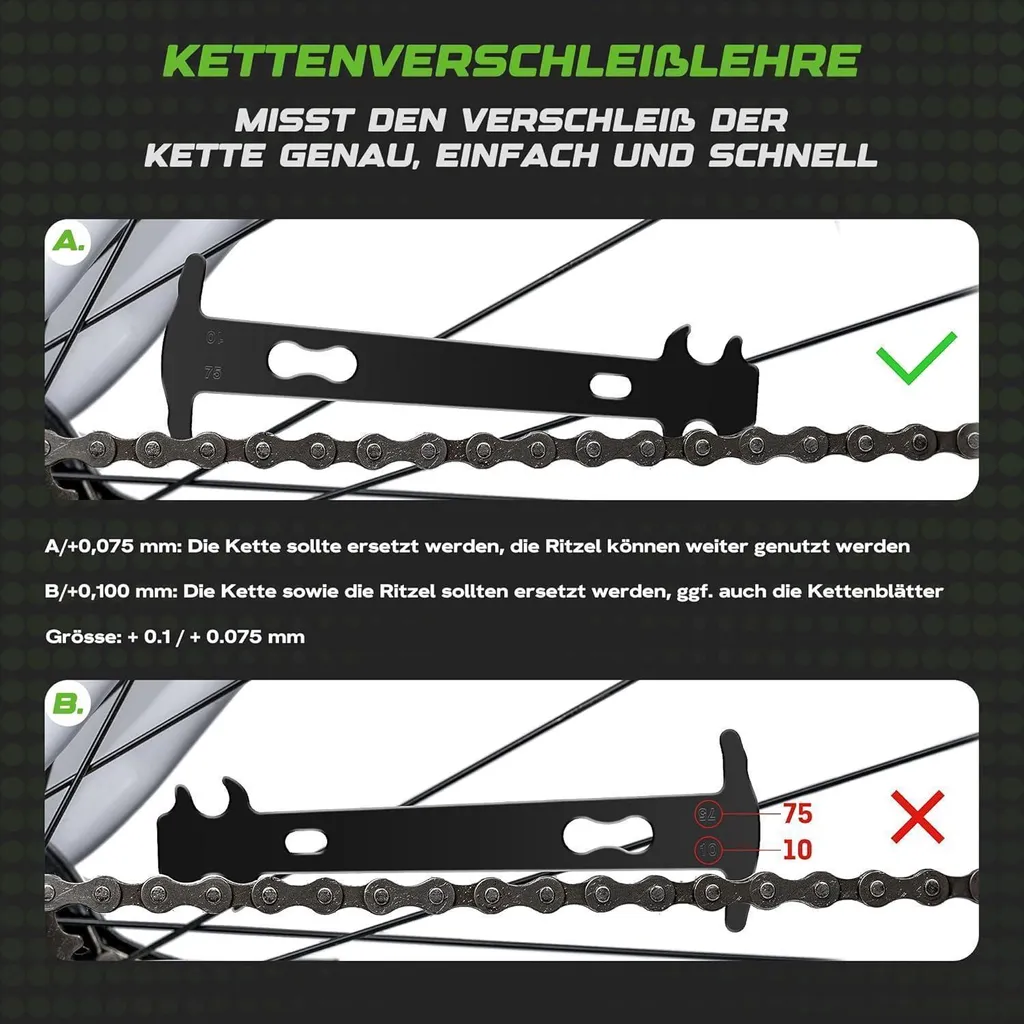 Set de maintenance chaîne de vélo avec pince à maillon et rivet 2.0