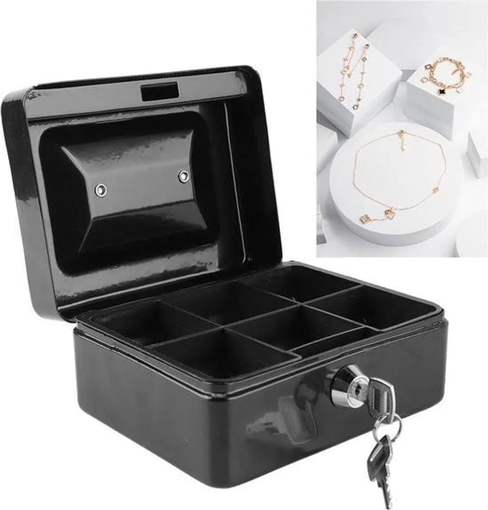 Coffre-fort ignifuge de rangement pour argent et documents en métal - 2