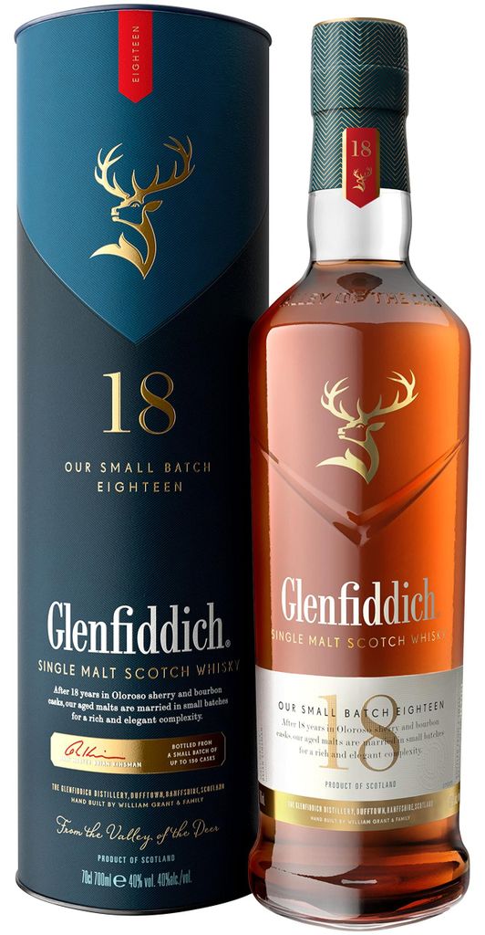 Glenfiddich 18 Years Old Single Malt Scotch Whisky 40% Vol. Produktbild 