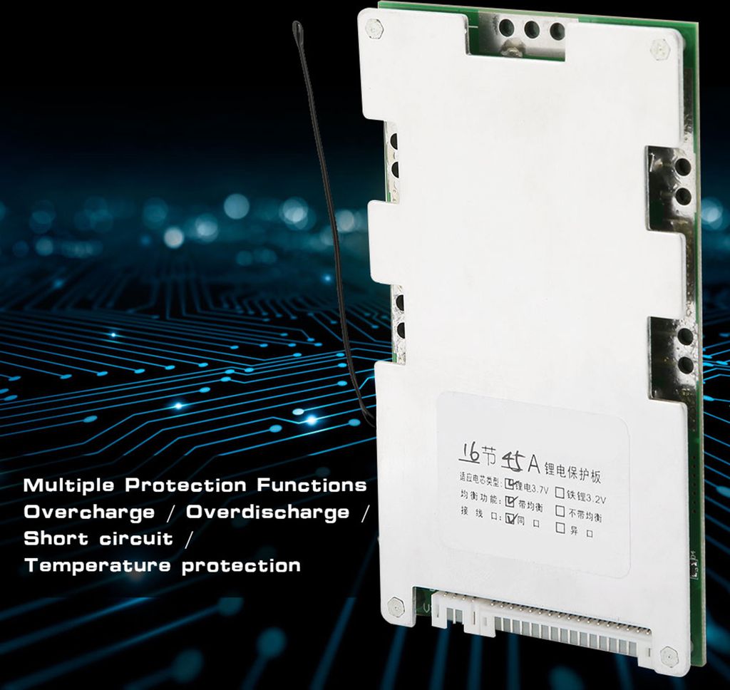 16S 45A Lithium-Batterie-Ladeschutzplatine (BMS-PCB) mit Obrázek produktu 