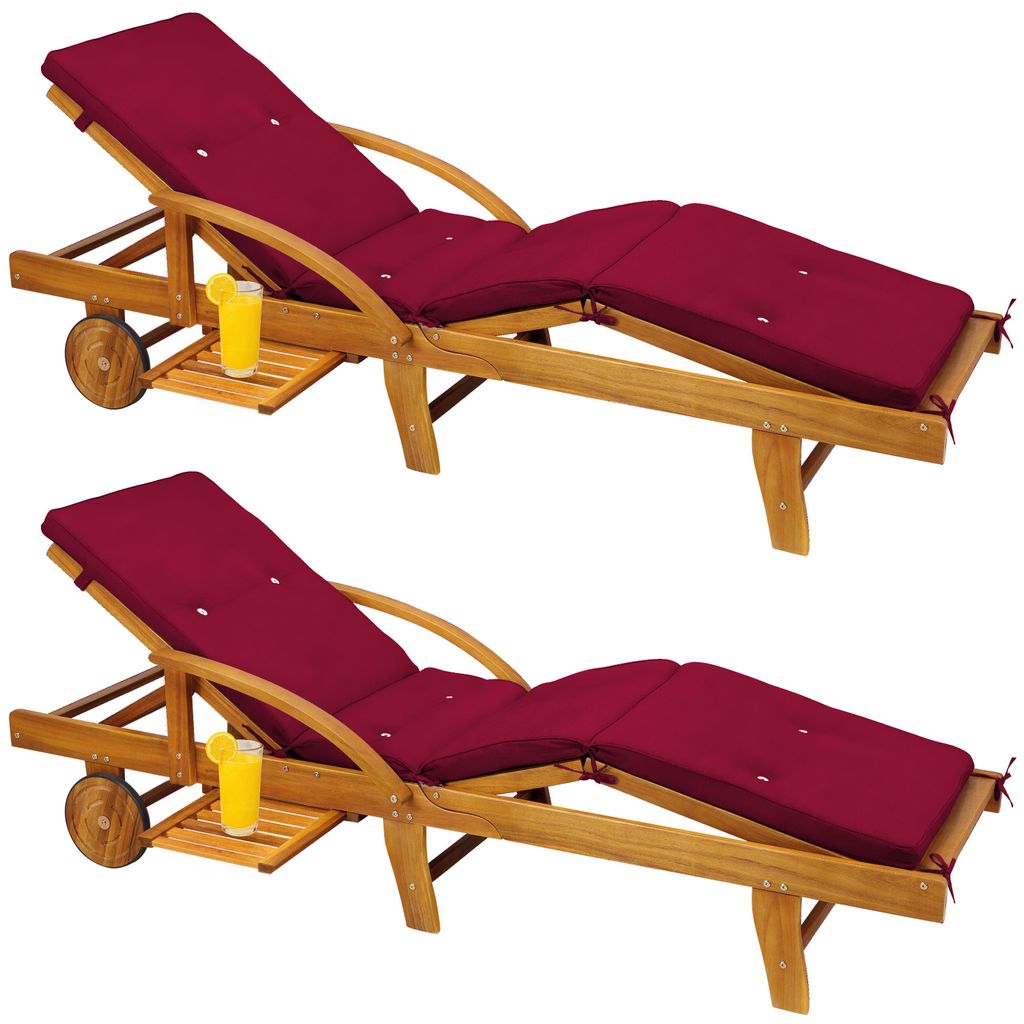 CASARIA® Set da 2 Lettino Prendisole in Legno Acacia incl. Immagine del prodotto 