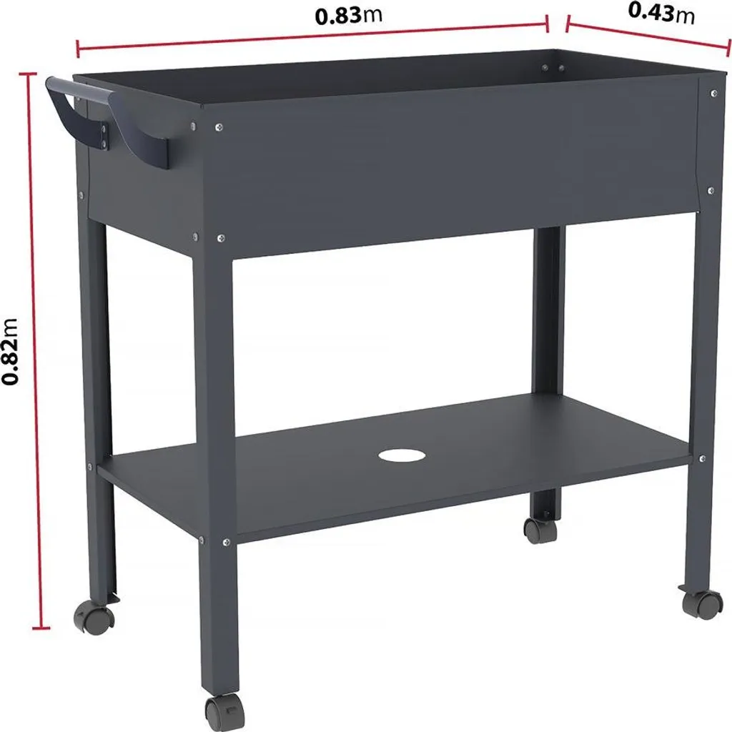 Table de rempotage ergonomique Hibiscus anthracite avec plateau robuste