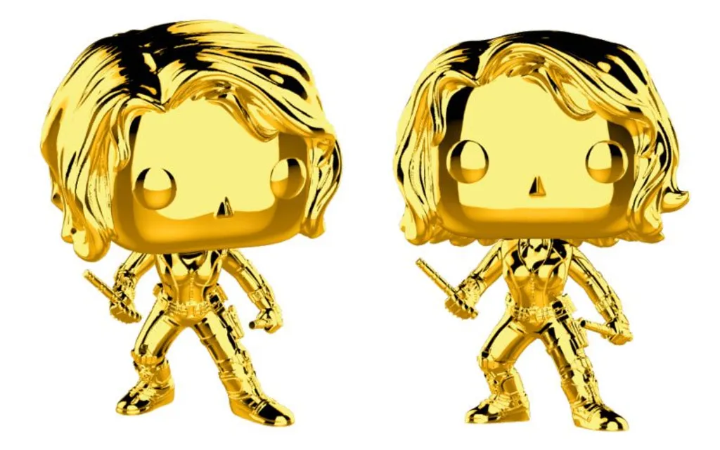 Funko Pop Marvel Black Widow Chrome Gold 9cm - Figurine de Collection 604