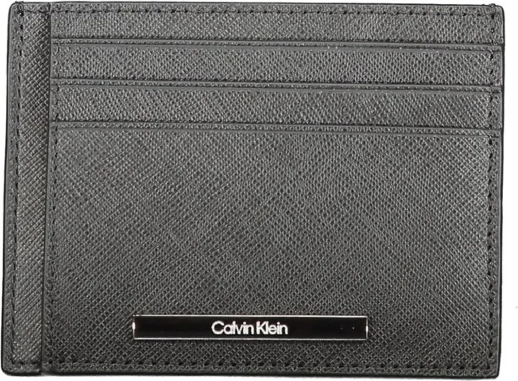 Portefeuille Calvin Klein K50K511697 cuir grainé noir et fentes cartes