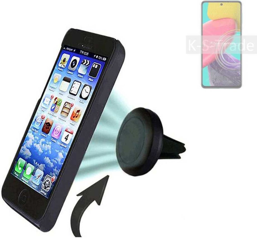 K-S-Trade Kompatibel mit Samsung Galaxy M53 5G Auto Handy Halterung KFZ Halter Lüftungsgitterhalterung Air Vent mount Smartphone Halter