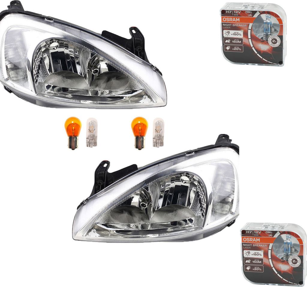 Scheinwerfer + Osram Night Breaker Laser passend für Opel Corsa C L R Sy. Valeo 1216000 09196231 1216093 09196232 Johns