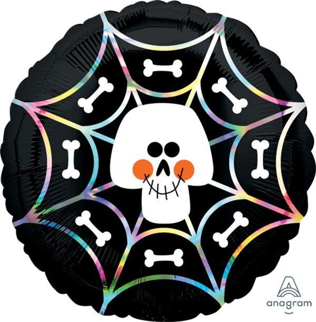 Totenkopf Spinnennetz Folienballon 45cm - Amscan 4196001