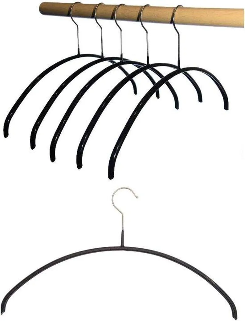 Cintres Antidérapants en Métal Noir 40 cm Haute Résistance - Lot de 10