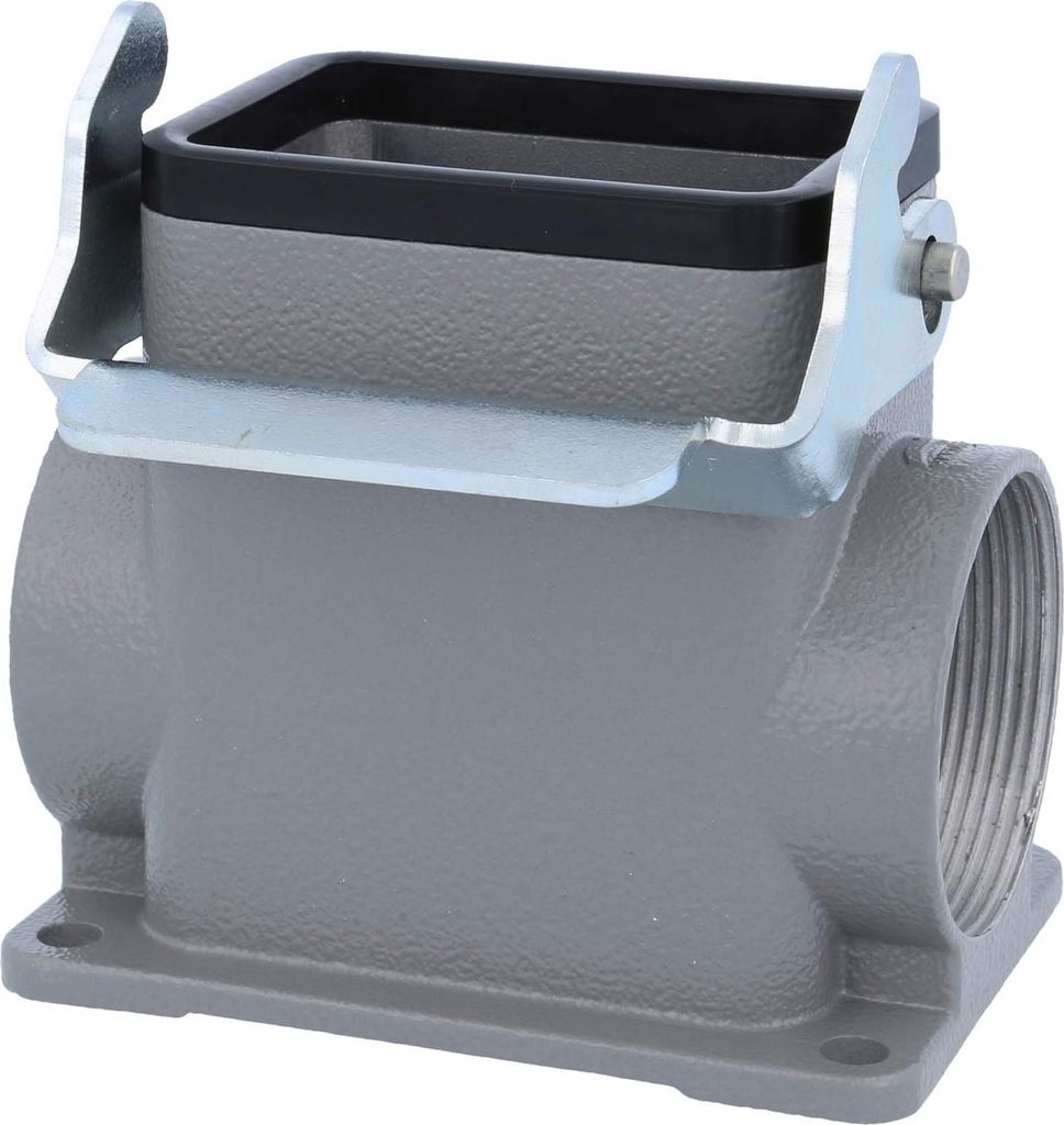 HARTING Han 6B Sockelgehäuse hoch, 2xM40 seitlicher Kabelabgang, mit 1 Längsbügel Verschraubung M40 Klemmbereich 19,0mm
