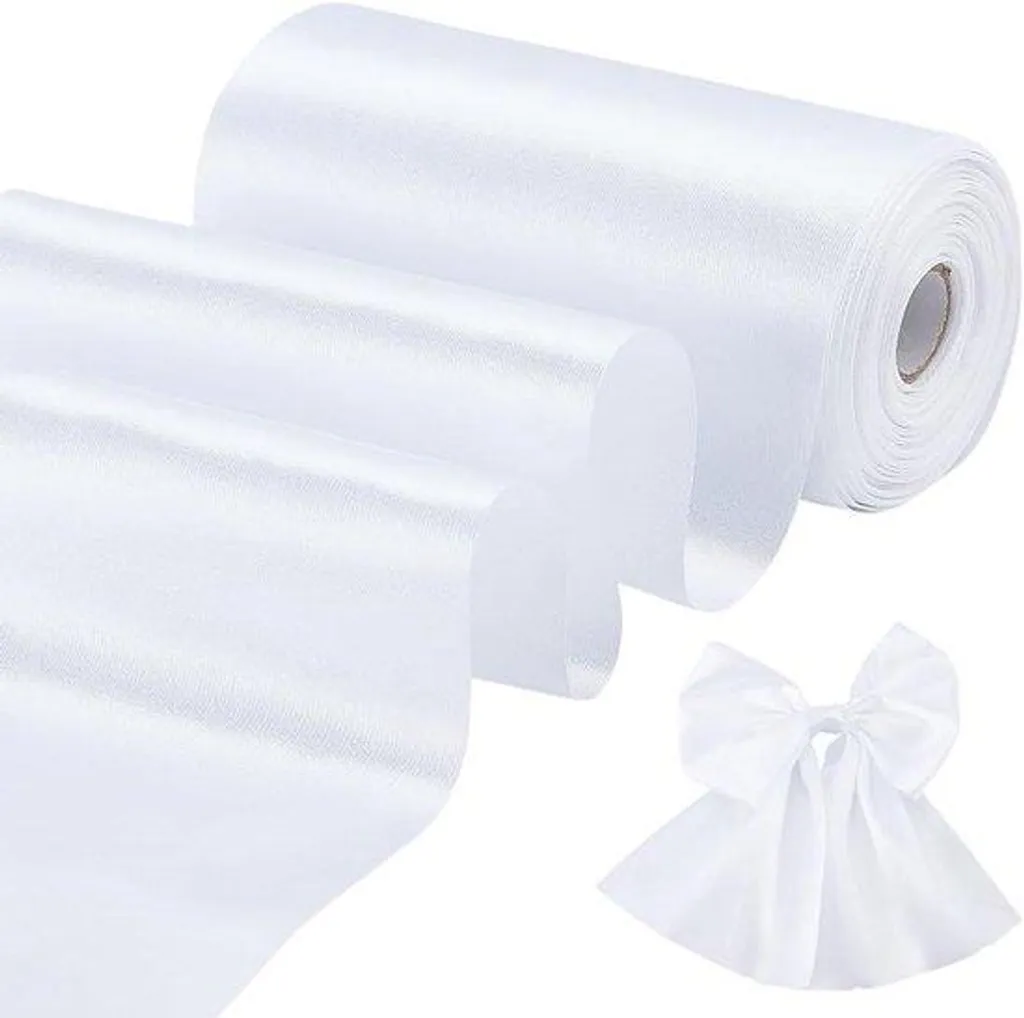 Ruban de Satin Blanc 15 cm x 30 m pour Décoration de Mariage et Fêtes