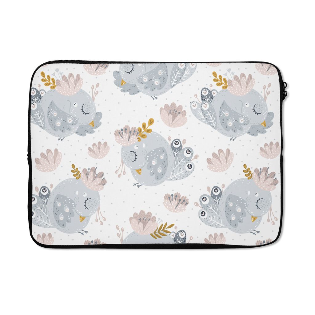 MuchoWow Laptop Hülle 14 ZollMädchen - Muster - Vogel - Kinder Laptoptasche - Laptoptasche - Stoßsicher - Schutzhaube