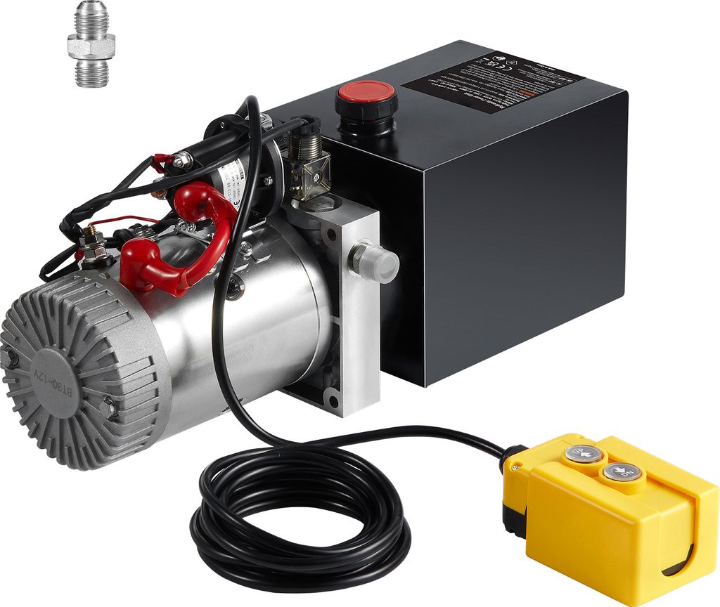 SucceBuy 4-Quart-Hydraulikpumpe, einfachwirkendes Aggregat, 0,91 GPM, 3200 PSI max. Druck, DC 12 V Hydraulikpumpe für Kippanhänger, Autohebebühne