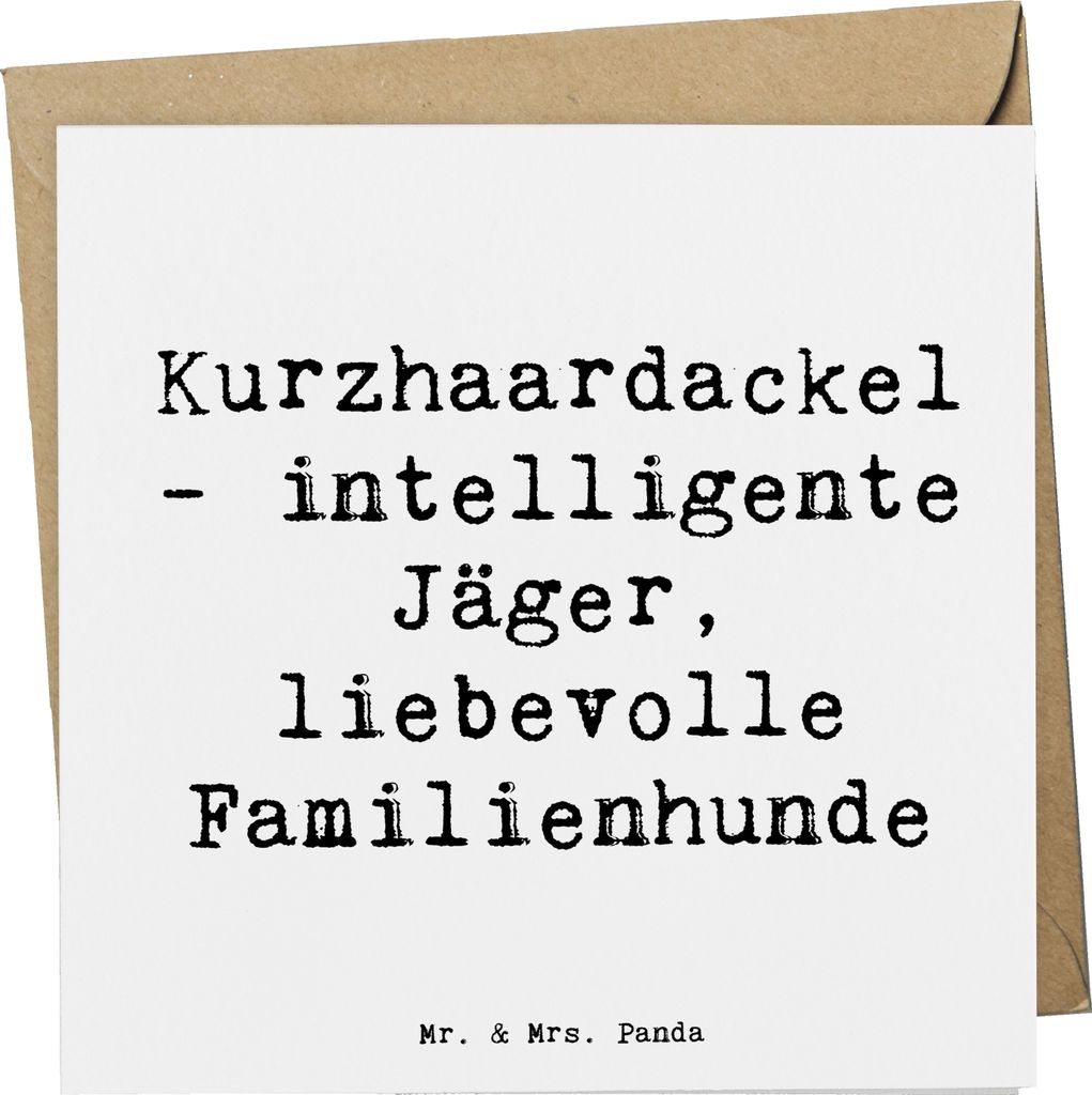 Mr. & Mrs. Panda Glückwunschkarte Spruch Kurzhaardackel Liebe - Weiß - Geschenk, Hunderassen Vielfalt, faltkarte, Klappkarte, doppelkarte, liebev...