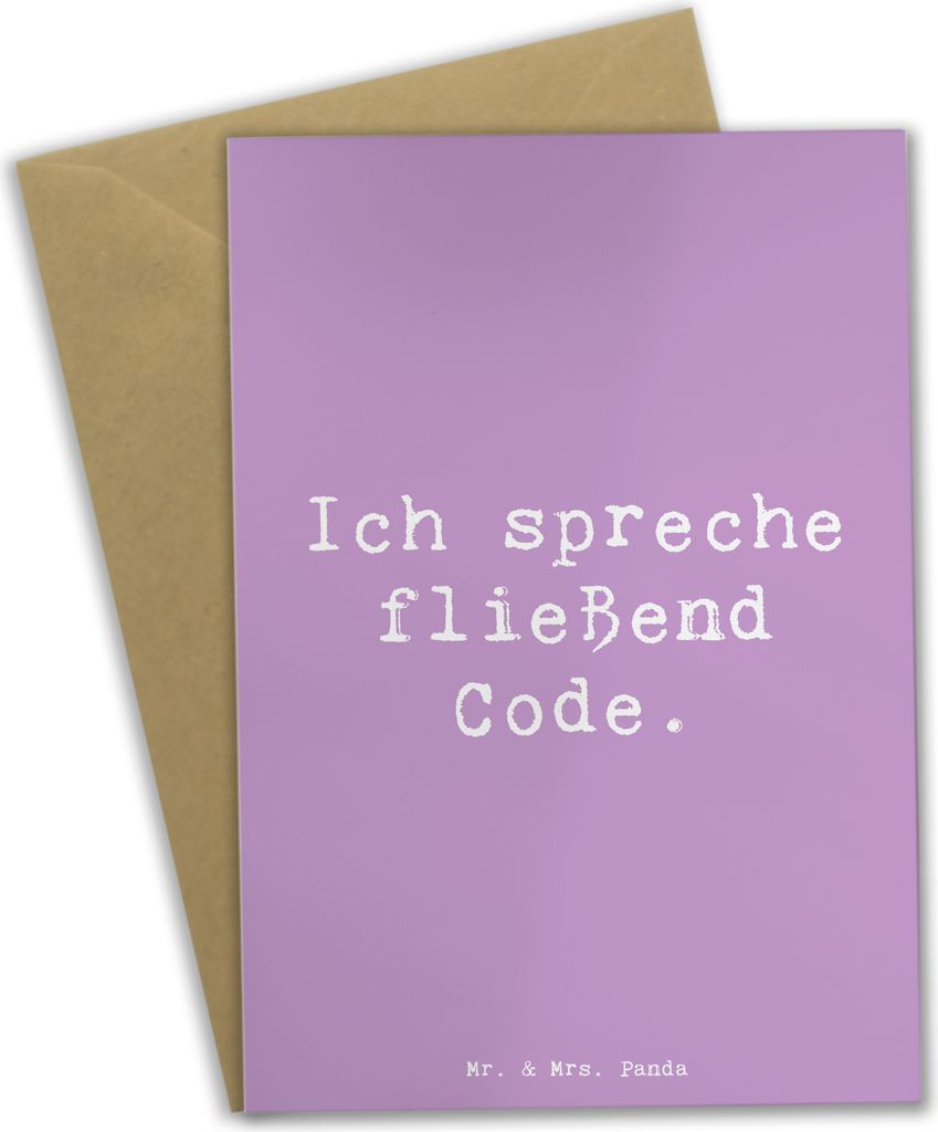 Mr. & Mrs. Panda valentinstagskarte Spruch Code Meister - Lavendeltraum - Geschenk, Berufe, dankeskarten, Softwareentwickler, Grußkarten, einladun...