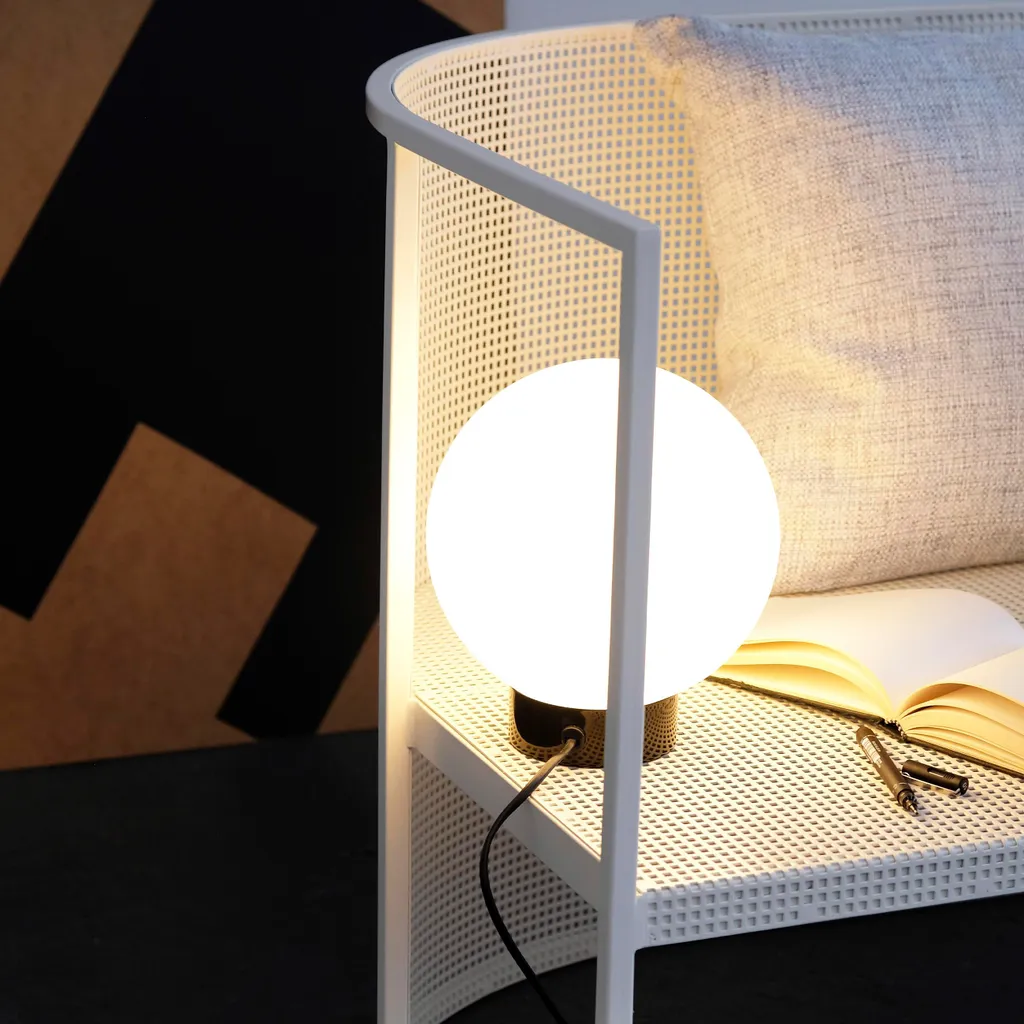 Lampe de bureau LED avec diffuseur en verre opale style Barcelone 220V