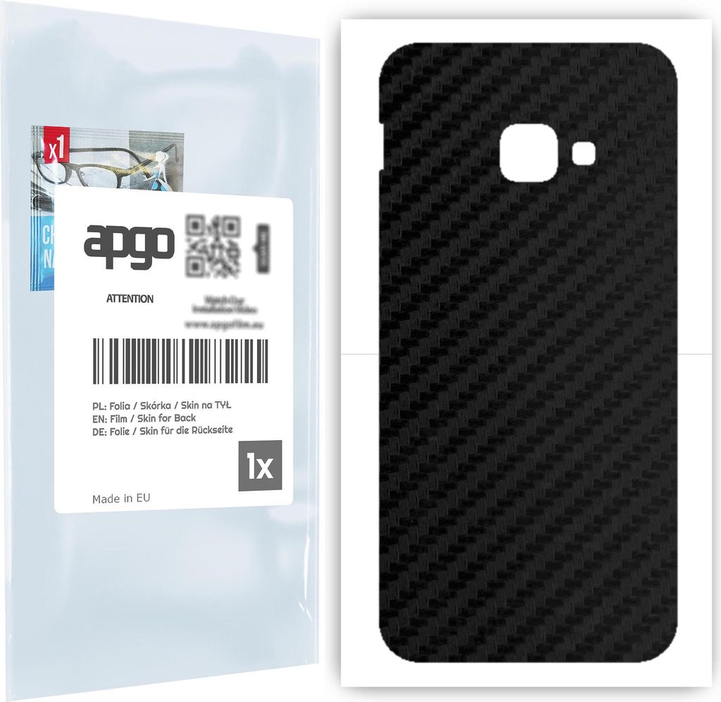 apgo Rückseite Schutzfolie für Samsung Galaxy Xcover 4s - Hinten Schutzfolie Carbon, Rückseite Folie schützt vor Kratzern und Fingerabdrücken