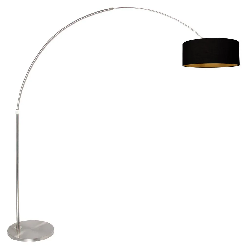 Lampadaire E27 Sparkled Light finition acier et abat-jour lin 3963ST - 2