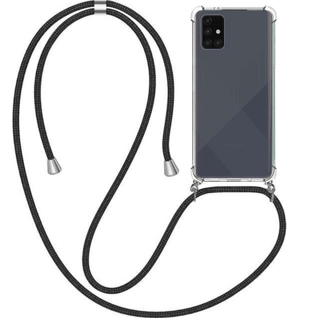 Handyhülle passend für Samsung Galaxy A71 4G mit Handykette und Stoßfänger - TPU Backcover stoßfest mit Band - Smartphonica