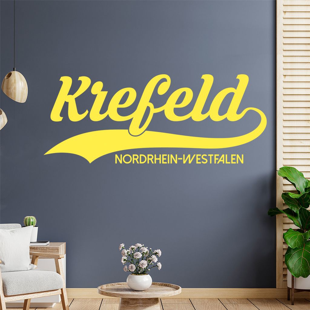 Krefeld - Nordrhein-Westfalen Wandtattoo Wandaufkleber Wall Sticker - Dekoration, Küche, Wohnzimmer, Schlafzimmer, Badezimmer