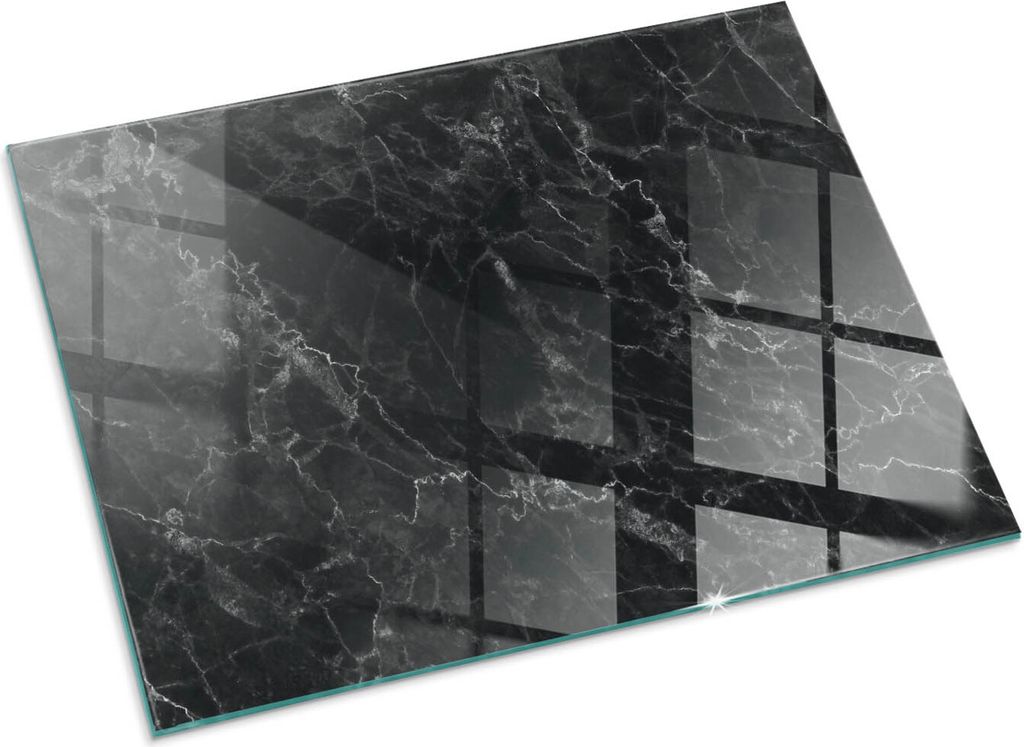 Elegantes Marmormuster – Glasbodenplatte für – Kaminofen – Kaminplatte Glas – Schutzglas – Funkenschutzplatte –Glasbodenplatte Feuerfe...
