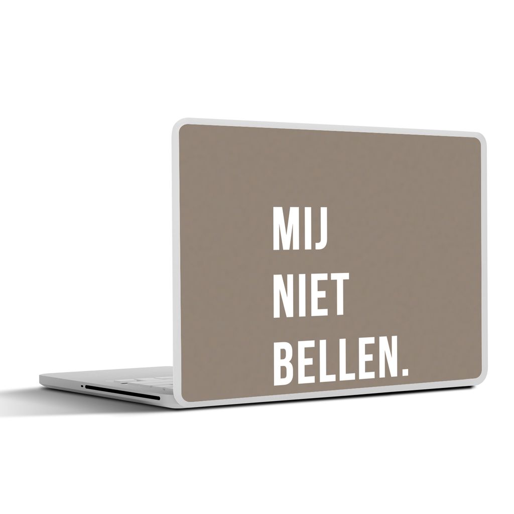 MuchoWow Laptop Aufkleber Sticker Cover Zitate - Sprichwörter - Ruf mich nicht an. - Braun - Weiß 30x22 cm - Laptop-Sticker
