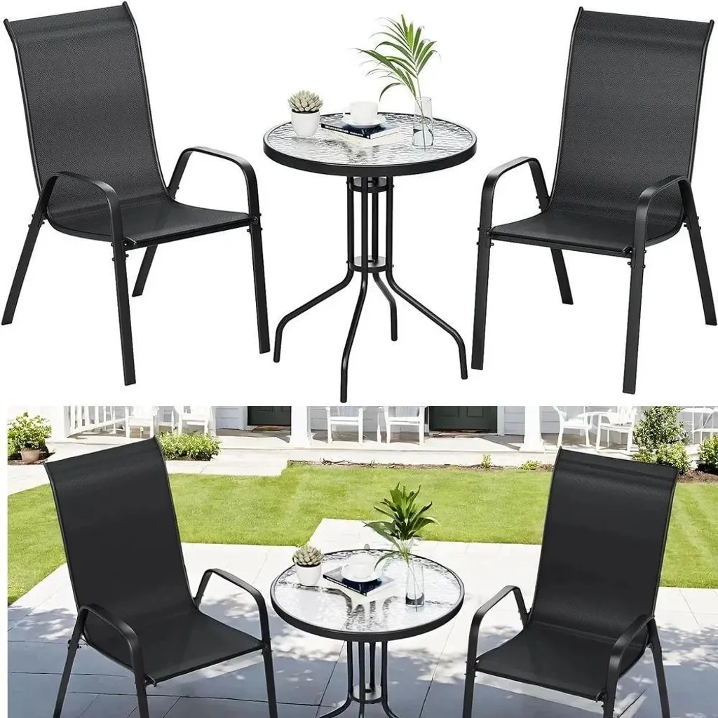 Optimisez votre espace avec ce set bistrot empilable pour balcon étroit