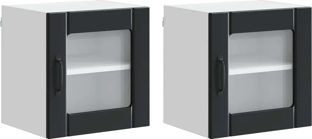 vidaXL Mobiletto da cucina 2 pezzi Nero 40 x 31 x 40 cm Materiale a base di legno