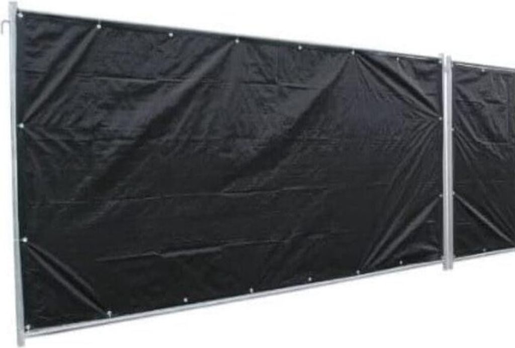 20 x Bauzaunplane 1,76 x 3,41 m geöst schwarz Produktbild 