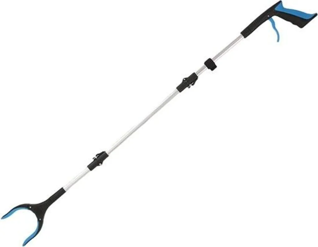 Ramasse-déchets télescopique de 109 cm avec griffe antidérapante bleu