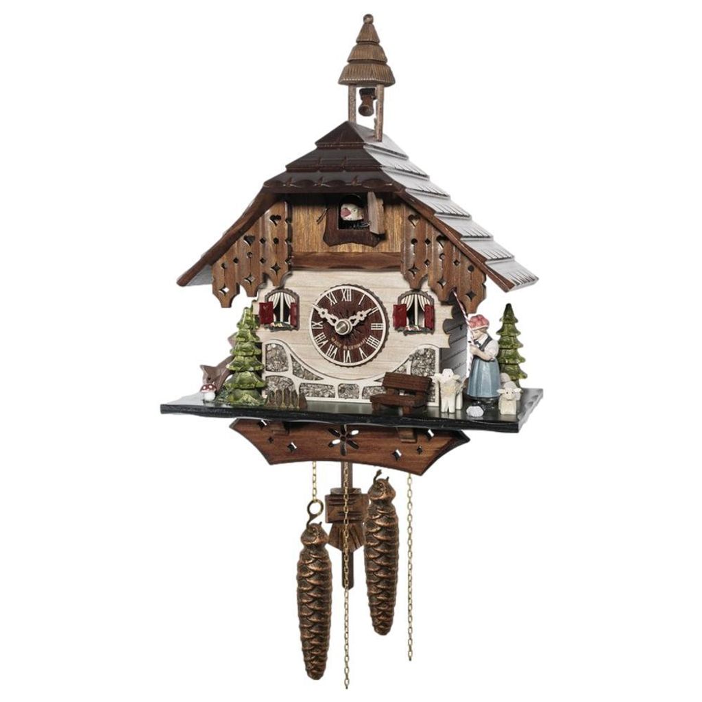 Engstler - 40314 - Kuckucksuhr - 1-Tag-Kettenzugwerk - Nussbaum