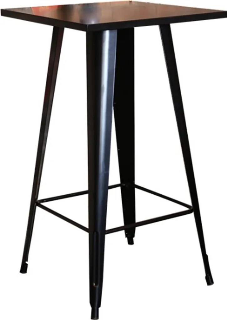 Table d'appoint haute noire 60x60cm pour réception et petit-déjeuner