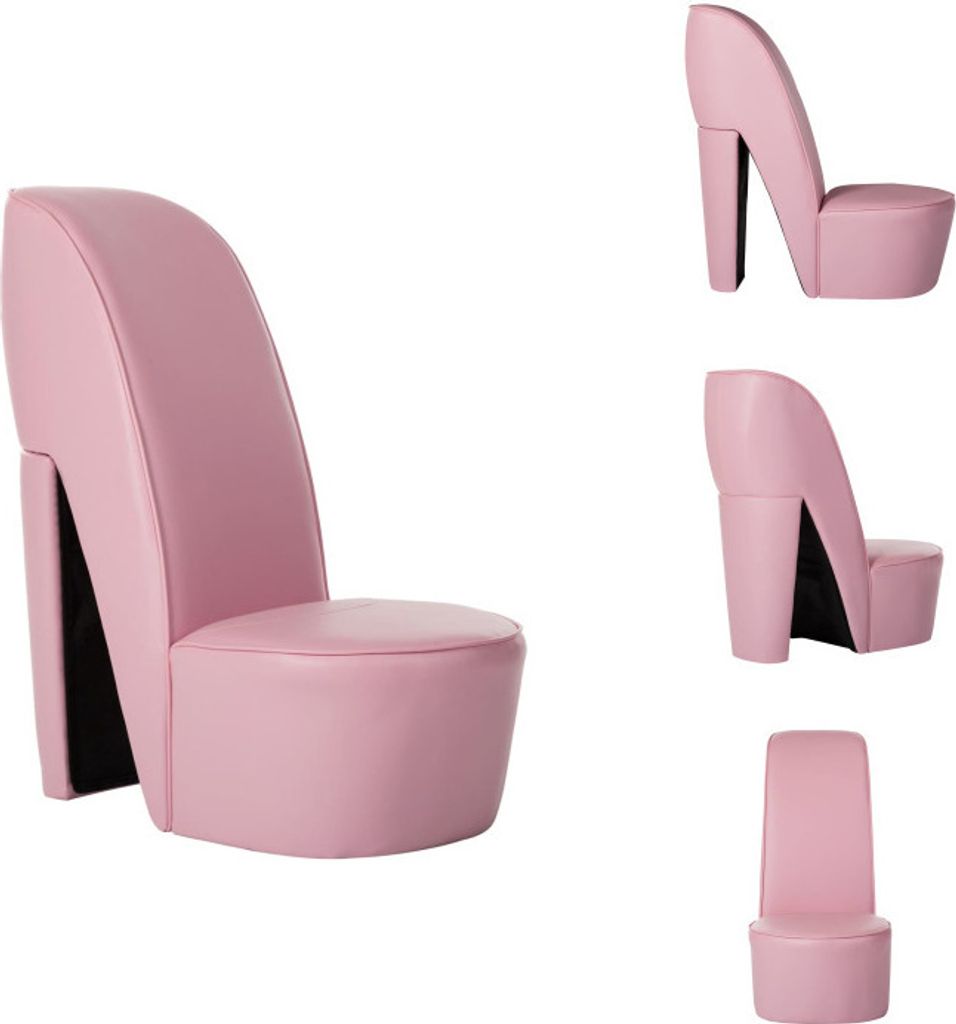 vidaXL Stuhl in Stöckelschuh-Form Rosa Kunstleder - Sessel